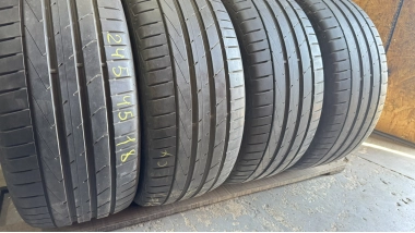 Уживані шини з Європи Hankook Ventus S1 EVO 2 245/45 R 18 Шини на авто в хорошому стані Hankook Ventus S1 EVO 2 шириною 245 висотою 45 радіусом R 18 низькі ціни